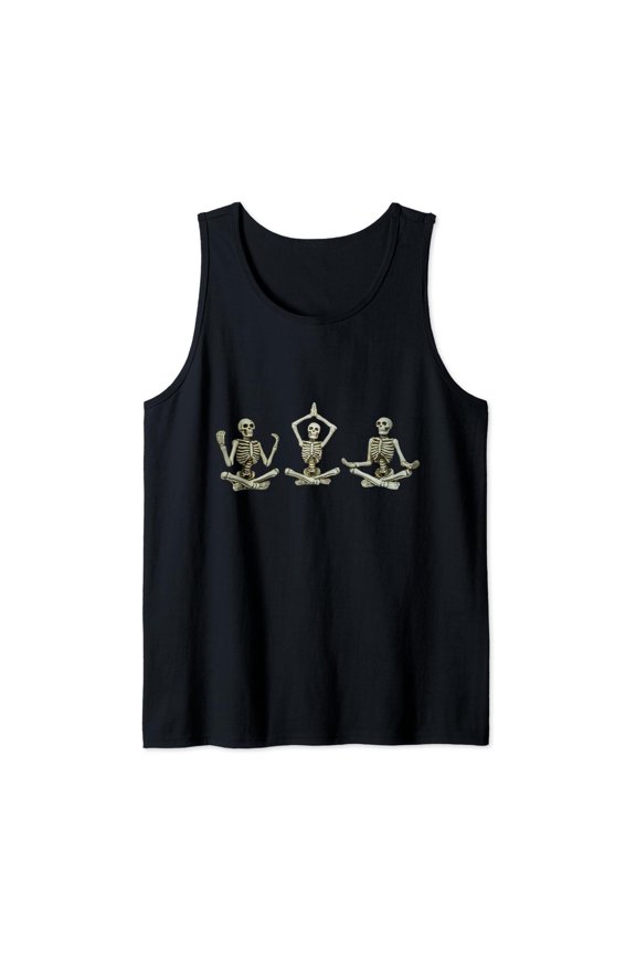Skeleton Yoga Pose Meditations Meditate Tank Top Size S-3XL