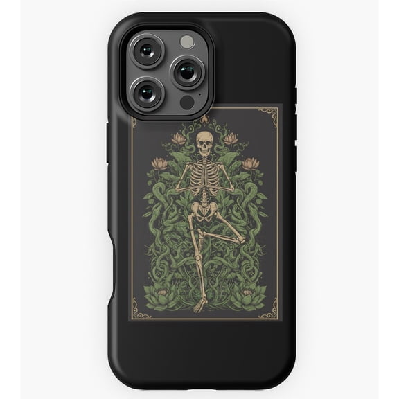 Skeleton Yoga Pose Surrounded GA5195 Phone Case for iPhone 11 to 17 Pro Max