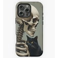 thumbnail image 1 of Skeleton and Black Cat Phone case GA5608 Phone Case for iPhone 11 to 17 Pro Max, 1 of 2