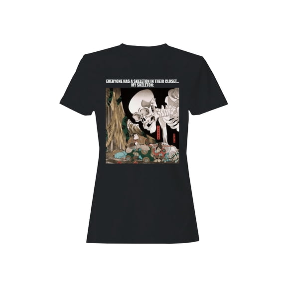Skeleton in Closet Ukiyo-e Humor Women's T-shirt