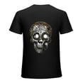thumbnail image 1 of Skeleton metal portrait image, skull design shirt, artistic display, T-shirt gift casual breathable men, women, boys, girls, 1 of 4