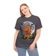 thumbnail image 1 of Skeleton riding T-Rex Dinosaur Full Moon T-Shirt, 1 of 4