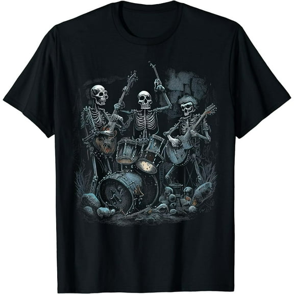 Skeletons Band At Rock Concert Graphic Tees Men Women T-Shirt