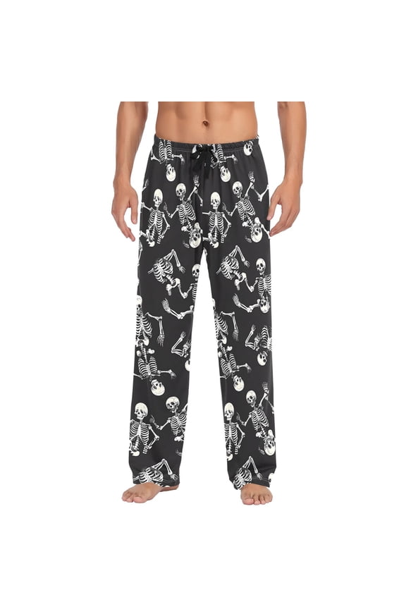 Skeletons Dancing Men's Pajama Pants Cotton Long Sleepwear Lounge Pants XL