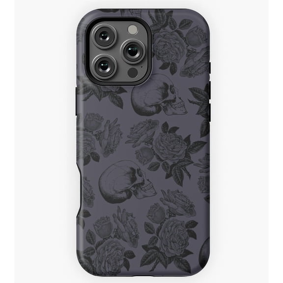 Skeletons Roses Romantic Gothic Halloween iPhone 11 12 13 14 15 16 17 Pro Max Case