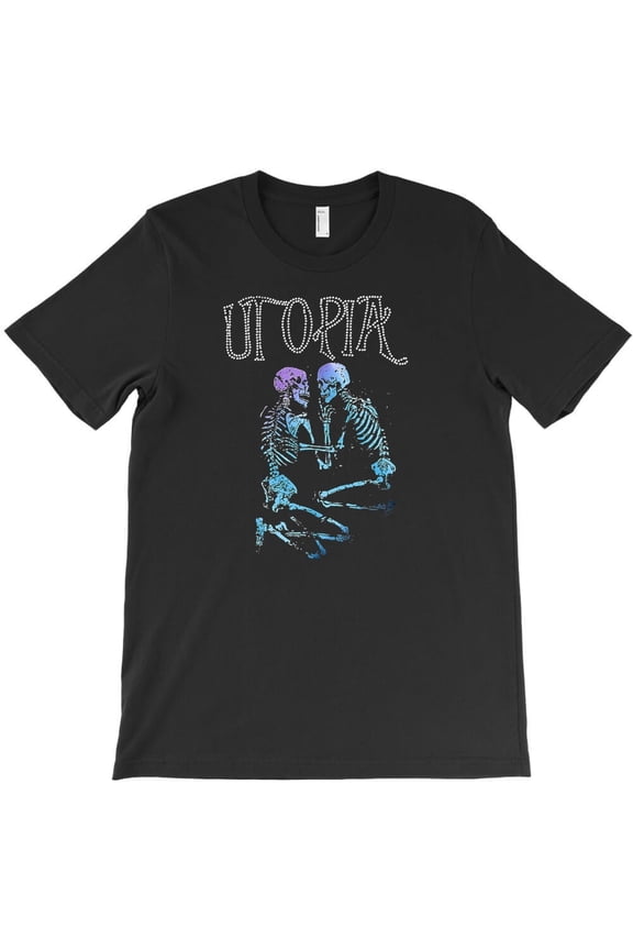 Skeletons Utopia Funny Graphic Tee, Idealistic Bones H5584 T-Shirt, for Men and Women, Up to Size 5XL