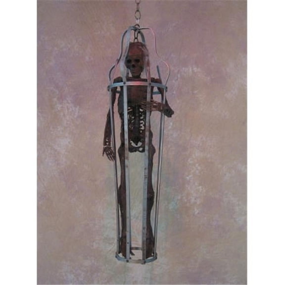 Skeletons and More Iron Skeleton Cage with Corpsed Skeleton Medium Size 33 inch