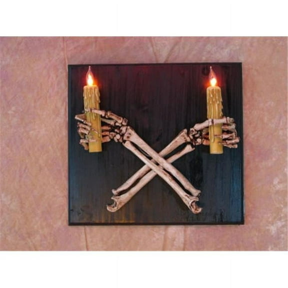 Skeletons and More SCON-600 Wall Scone Crossed Skeleton Arms Holding Candles