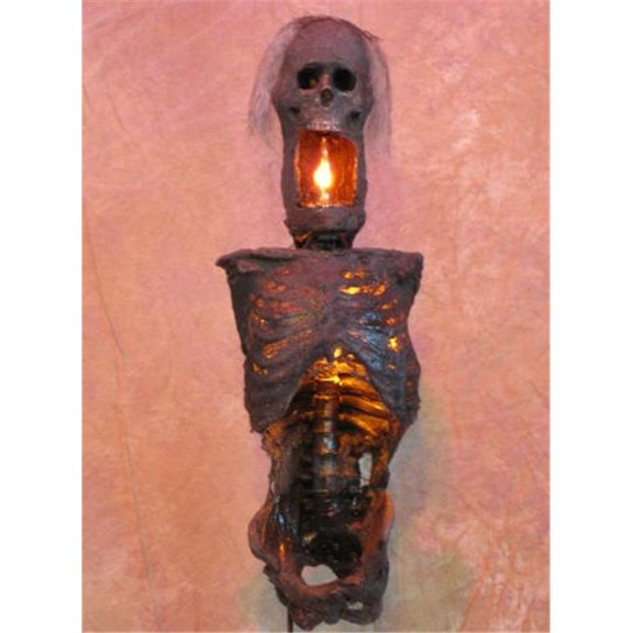 Skeletons and More Wall Sconce Lighted Torso of Terror Small Size - Brown - 19.5in. x 7in.