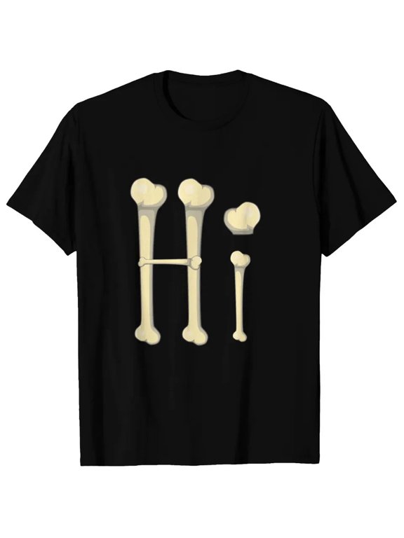 Skelett Hi Hello Horror Halloween bone greetings T-shirt