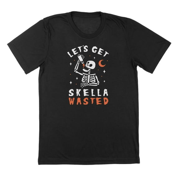 Skella Wasted Humor Graphic Black Mens T-Shirt