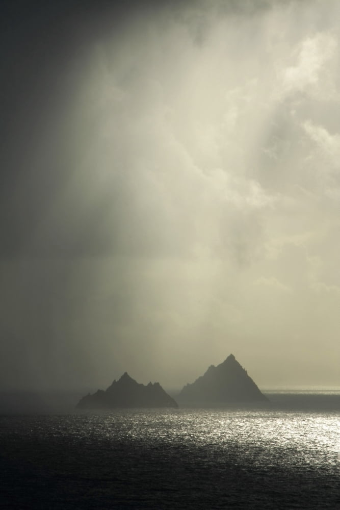 Skellig Islands Co Kerry Ireland Islands In A Rain Shower Canvas Art - Peter Zoeller Design Pics (24 x 36)