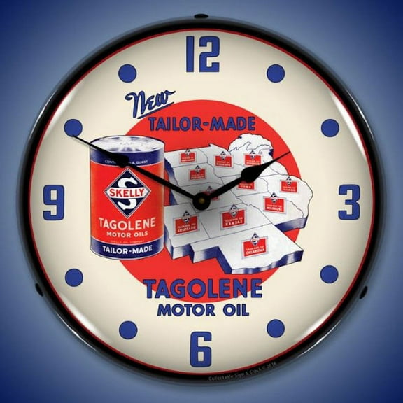 Skelly Motor Oil Wall Clock, Lighted
