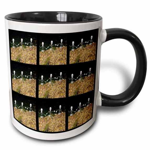 3drose, Skelton Yard Decorations Patterns, 11oz Two-tone Black Mug
