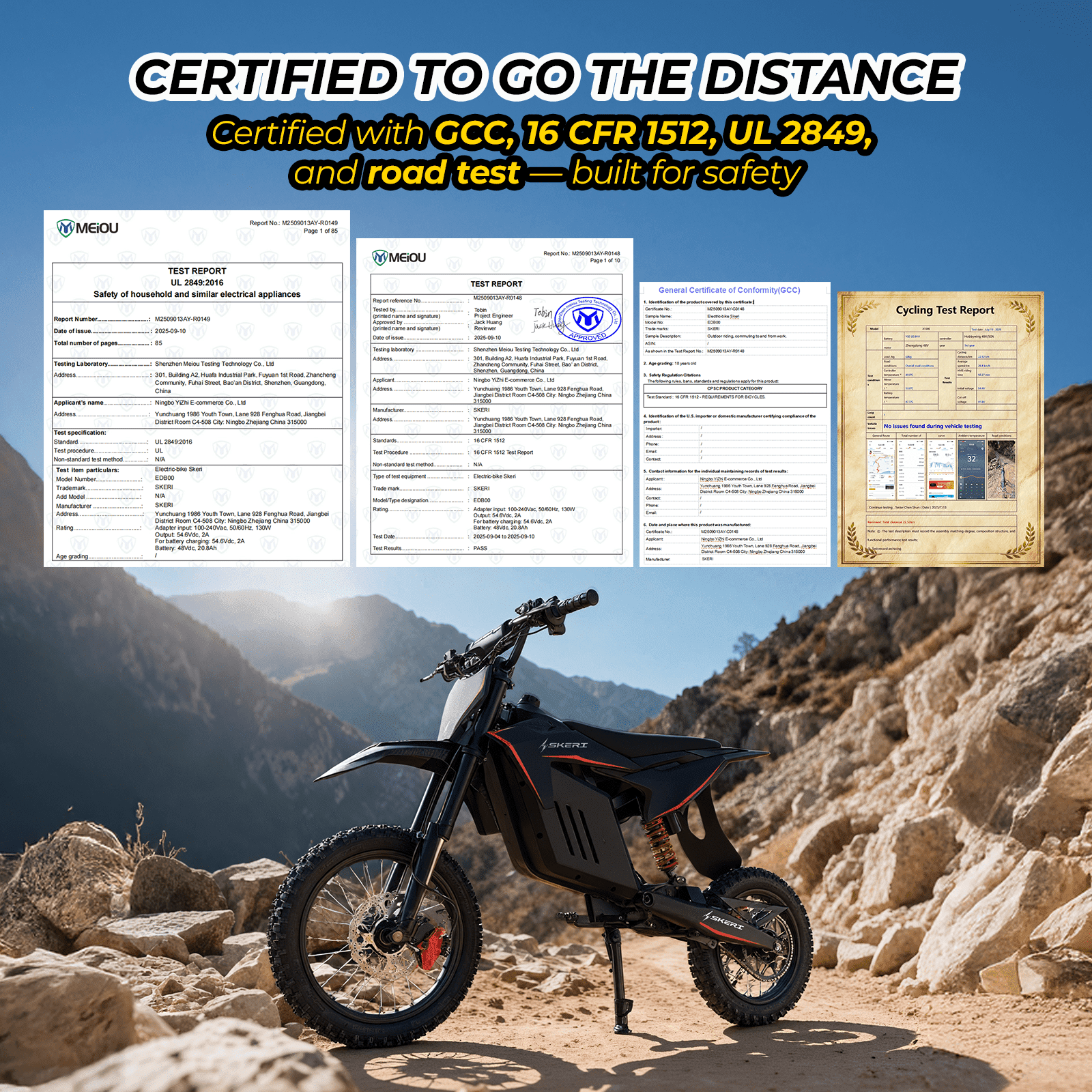 Skeri Electric Dirt Bike Front Off-Road Tire,14''All-Terrain Tire for EDB00 Electric-Motorcycle