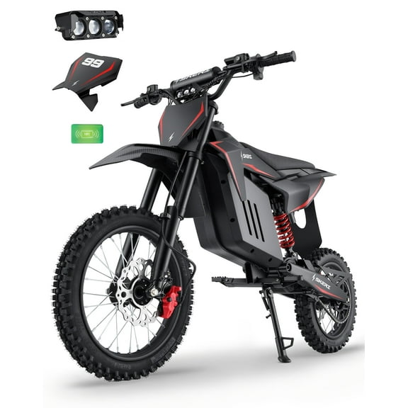Skeri Electric-Bike for Teens Adults, 14"/12" Fat Tire 2000W (Peak 3200W) Electric-Motorcycle with 48V 21AH Battery Red Ebike 39MPH Hydraulic Brakes Mountain Off-Road EBike Fit Age 13+