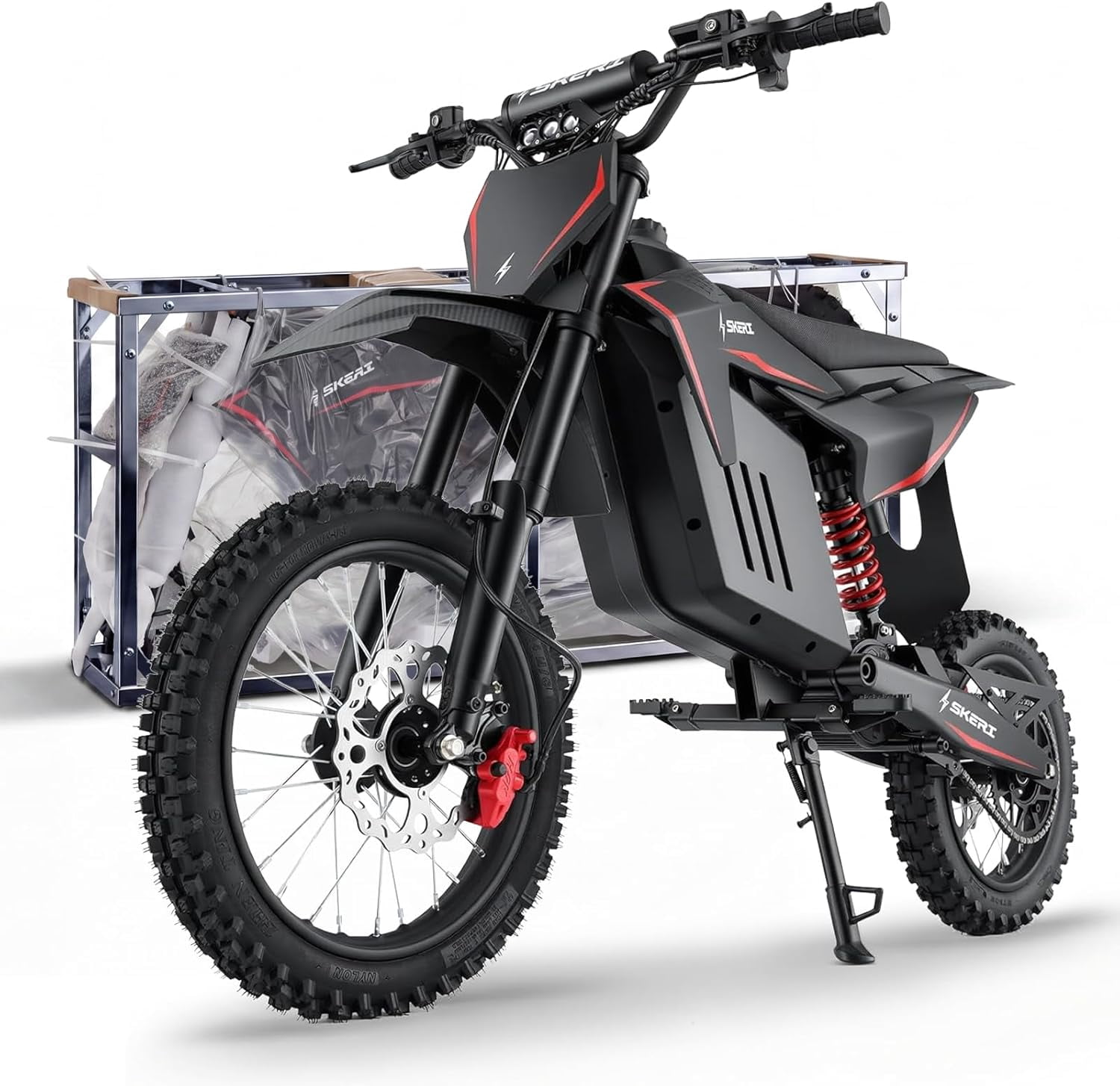Skeri 3200W 14″ Fat Tire Off Road Electric Dirt Bike (37Mph & 37 Mile Range) with 48V/21Ah Battery 8.99