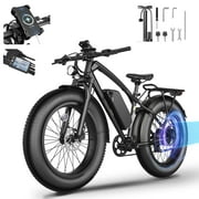 Skeri Electric Scooter, 26"x4.0" Fat Tire E Bike, 1000W Motor, 48V 13Ah Removable Electric Bike for Adults, 60 Miles & 25 mph, Electric Bicycle with 7 Speed and Front Suspension