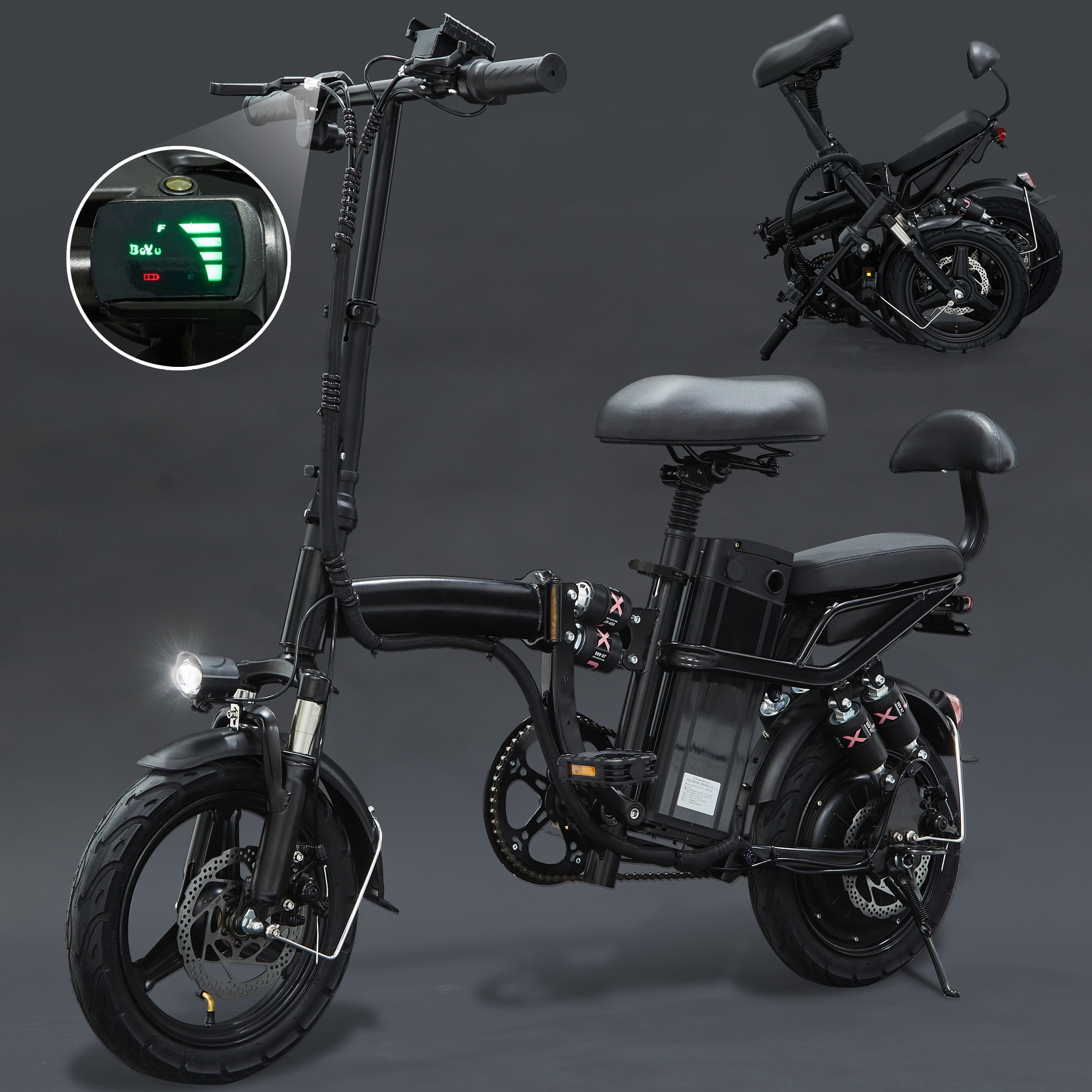 Skeri E-Bike for Adults800W 19MPH 48V 20Ah Lithium Battery UL Certified, Foldable Bike Portable Electric Bikes with Back SeatMax 30miles Distance for Travel