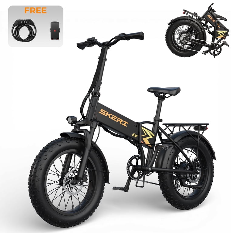 Skeri 20" Fat Tire Folding Electric Scooter Bike for Adults, 500W E-Mountain Bike 48V 18AH with 7-speed Gears, UL2849 Skeri 20" Fat Tire Folding Electric Scooter Bike for Adults, 500W E-Mountain Bike 48V 18AH with 7-speed Gears, UL2849