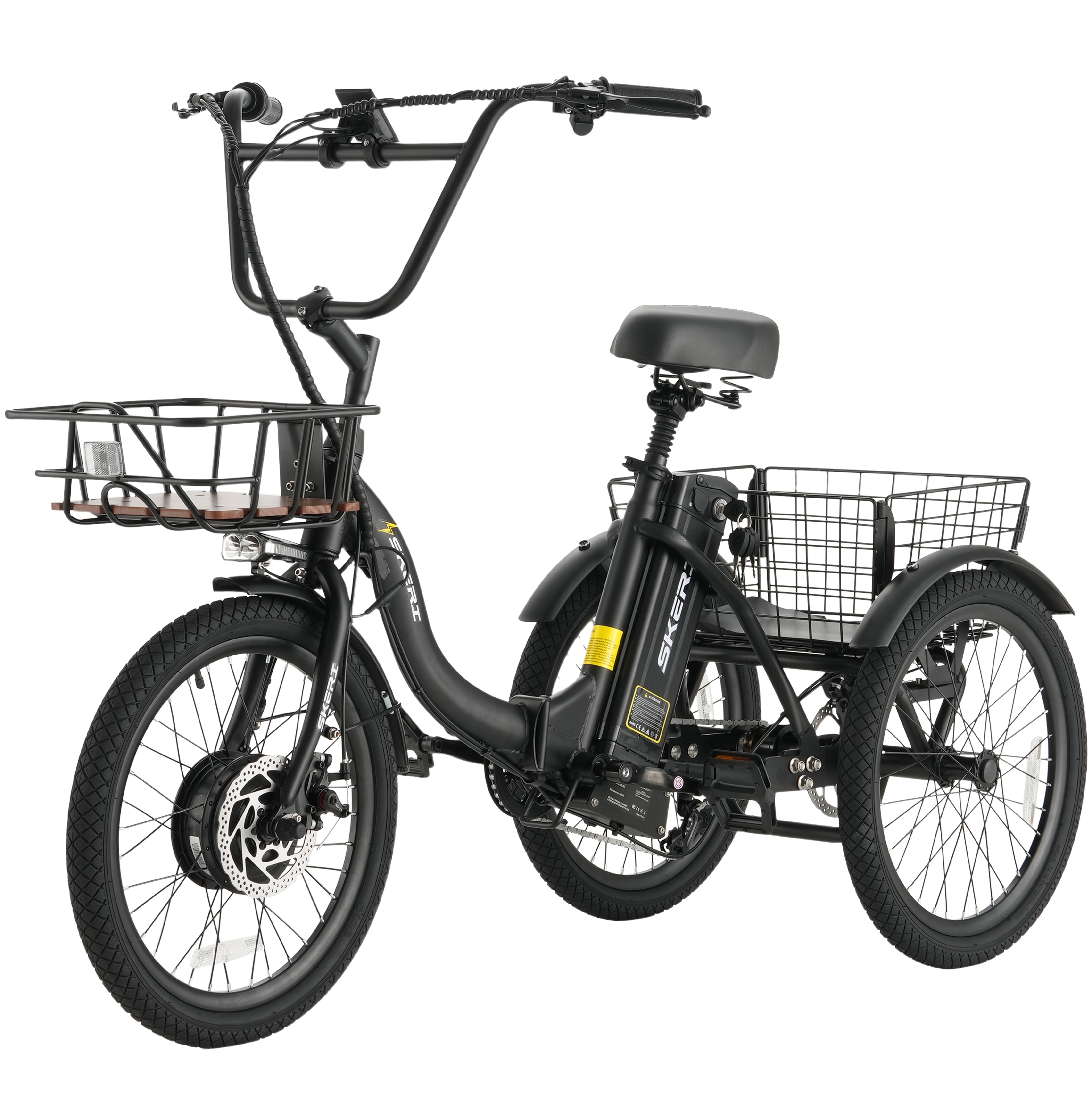 Skeri Electric Tricycle for Adults, 20 Folding Electric Trike,3 Wheels Electric Scooter Bicycle, Peak 1000W Step-Thru Etrike with 48V 20AH UL2849 Removable Battery and Large Basket