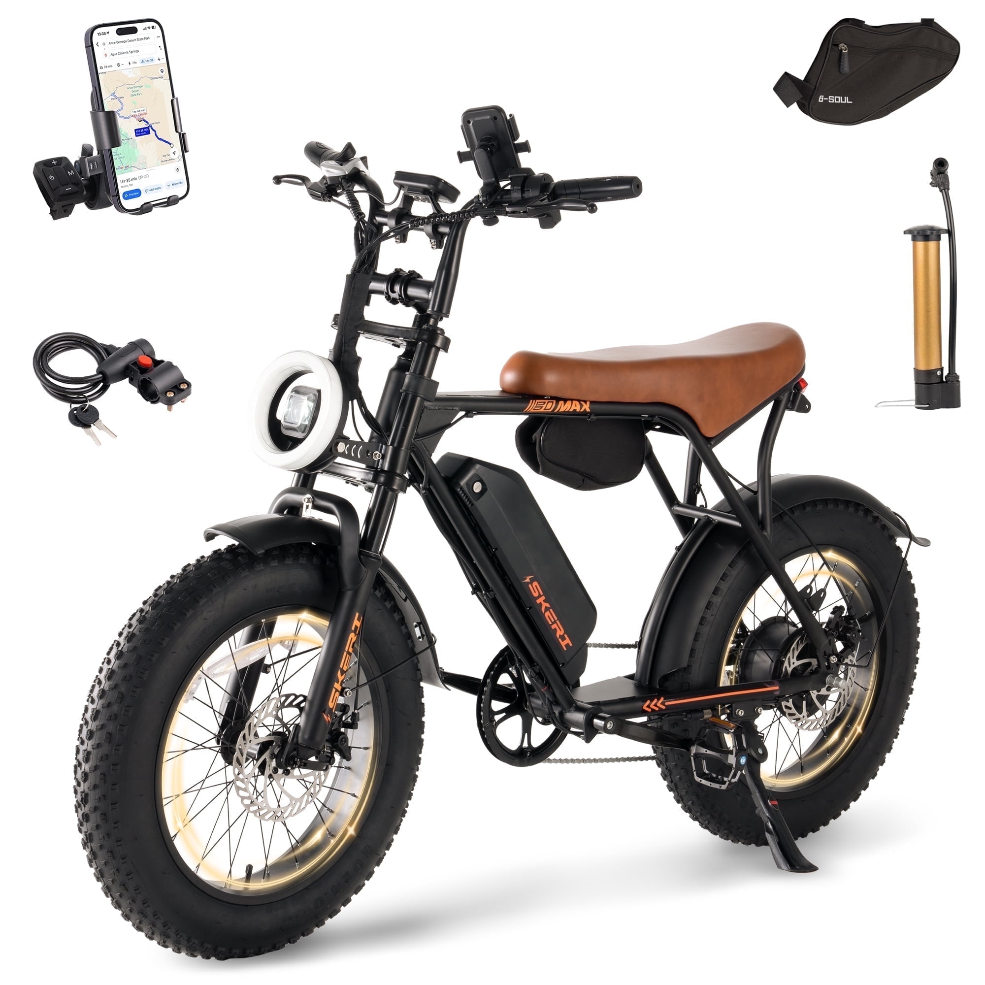 Skeri 750W Electric Bike for Adults, 20 x 4 Fat Tire Dual Suspension E-Mountain Bikes, 48V 13Ah Battery UL2849