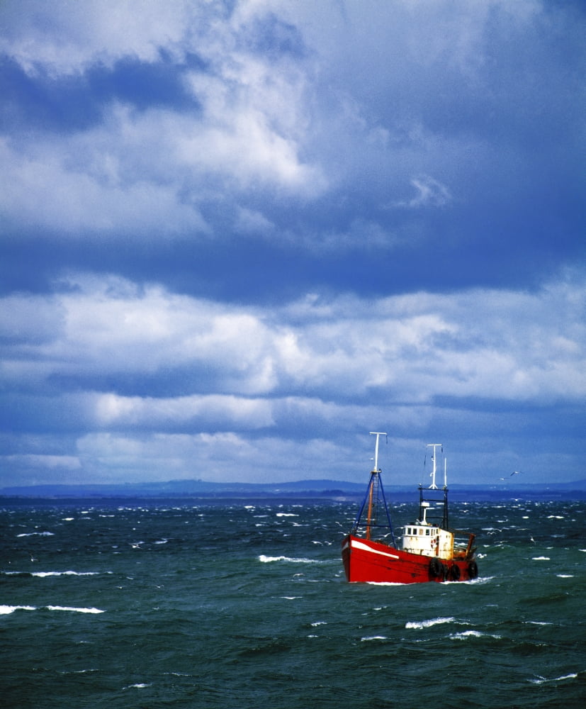 Skerries Co Dublin Ireland Trawler Going To Harbour Canvas Art - The Irish Image Collection Design Pics (12 x 15)
