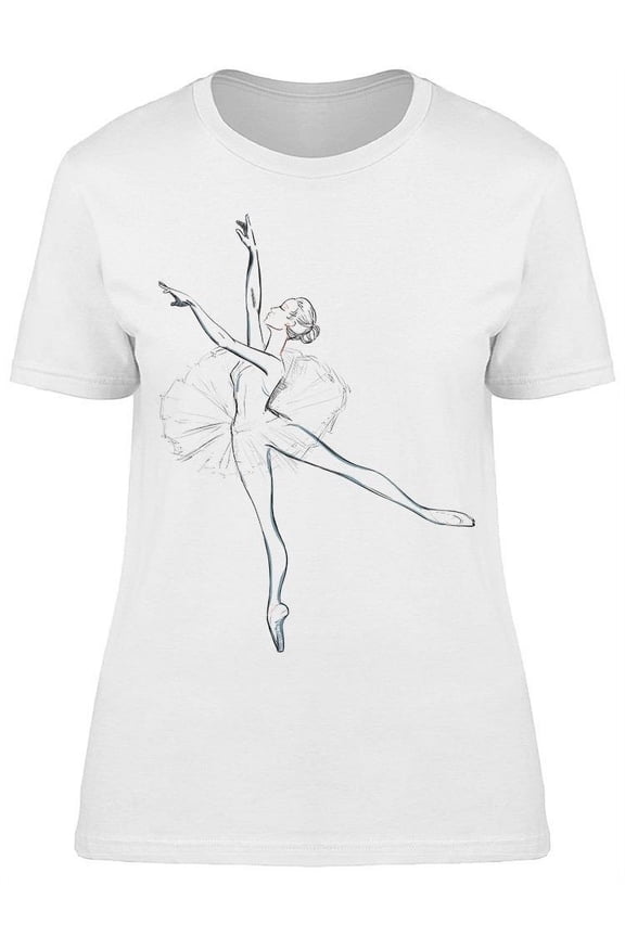 Sketch Ballerina Dancer T-Shirt Women -Image by Shutterstock, Female Large