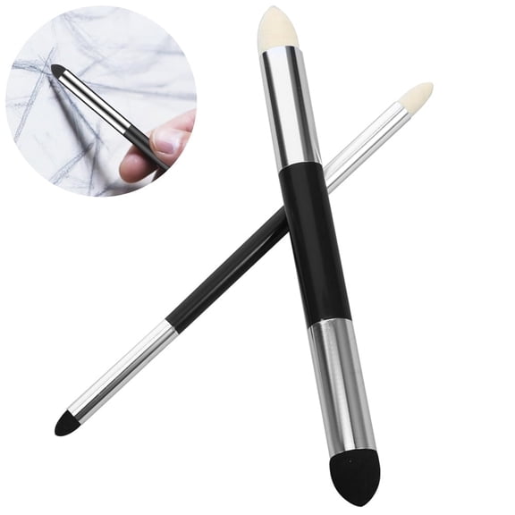 Sketch Blending Sponge Pens,Pastel Blending Pencil, Washable Rubbing Sponge Brush,Reusable Blending Tools,Friction Sponge Pen,Drawing Art Blenders,for Detailing and Correcting 2Pack