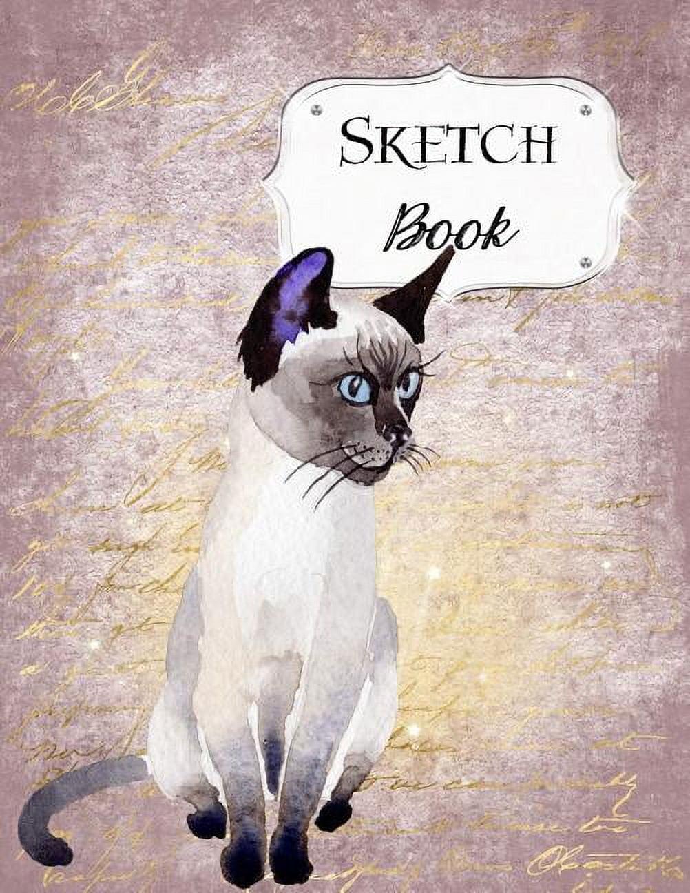 Sketch Book: Cat Sketchbook Scetchpad for Drawing or Doodling Notebook Pad for Creative Artists #3 Purple Siamese, (Paperback)
