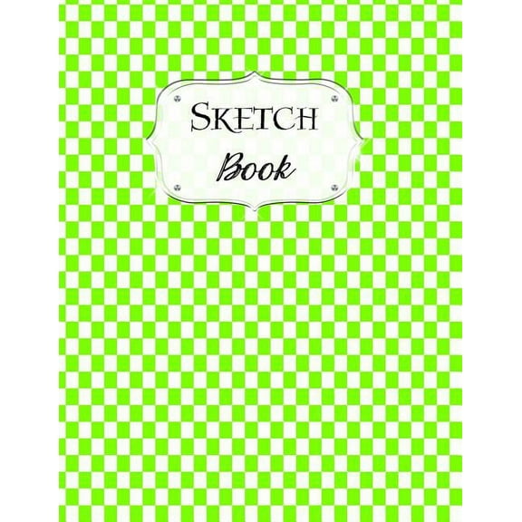 Sketch Book: Checkered Sketchbook Scetchpad for Drawing or Doodling Notebook Pad for Creative Artists Lime Green White, (Paperback)