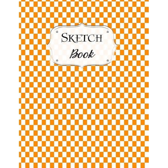 Sketch Book: Checkered Sketchbook Scetchpad for Drawing or Doodling Notebook Pad for Creative Artists Orange White, (Paperback)