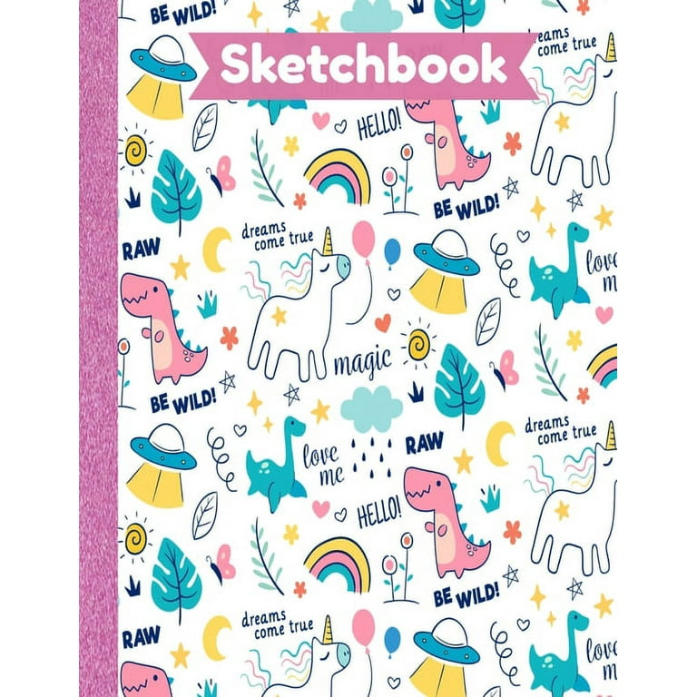Hailey: Magical Cute Unicorn SketchBook for Girls With Pink Cover &  Personalized Name - 8,5x11 - 100 Blank Pages - Sketch Book for kids 9-12  
