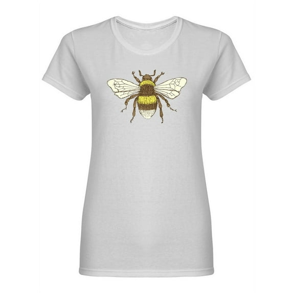 Sketch Bumble Bee Shaped T-Shirt Women -Image by Shutterstock, Female XX-Large