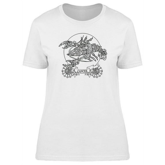 Sketch Cancer Zodiac Sign Tee Women's -Image by Shutterstock