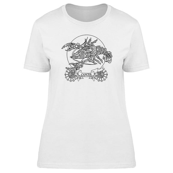 Sketch Cancer Zodiac Sign Tee Women's -Image by Shutterstock