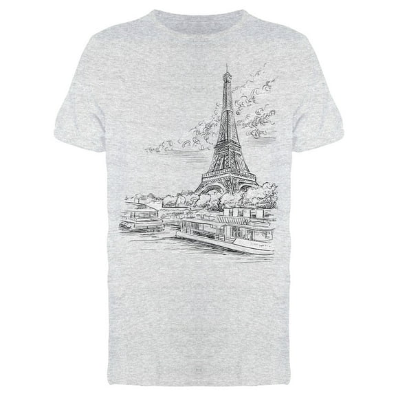 Sketch Cityscape Eiffel Tee Men's -Image by Shutterstock