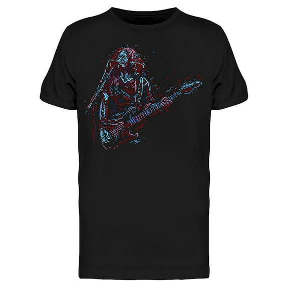Sketch Color Musician Guitar T-Shirt Men -Image by Shutterstock, Male Medium
