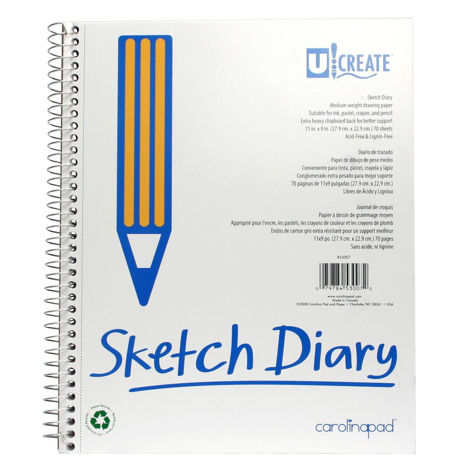 Sketch Diary, Medium Weight, 11" X 9", 70