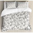 thumbnail image 1 of Sketch Duvet Cover Set King Size, Interpretations of Sliced and Whole Lemons and Leaves Pencil Drawn Like, Decorative 3 Piece Bedding Set with 2 Pillow Shams, Dark Grey and White, by Ambesonne, 1 of 3