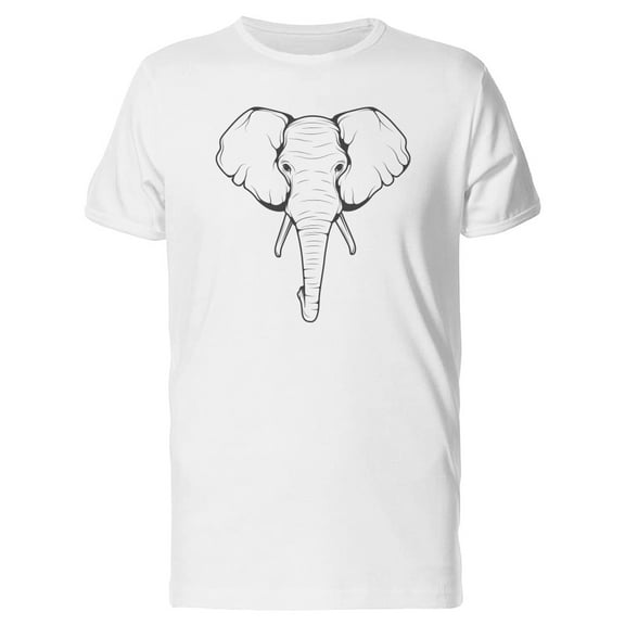 Sketch Elephant Head T-Shirt Men -Image by Shutterstock, Male XX-Large