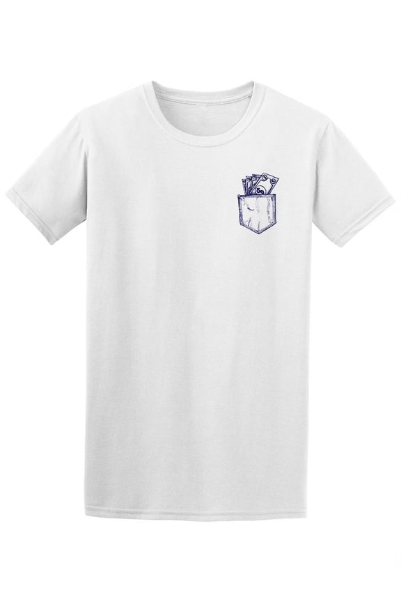 Sketch Faux Pocket Money Graphic T-Shirt - Image by Shutterstock, Male x-Large