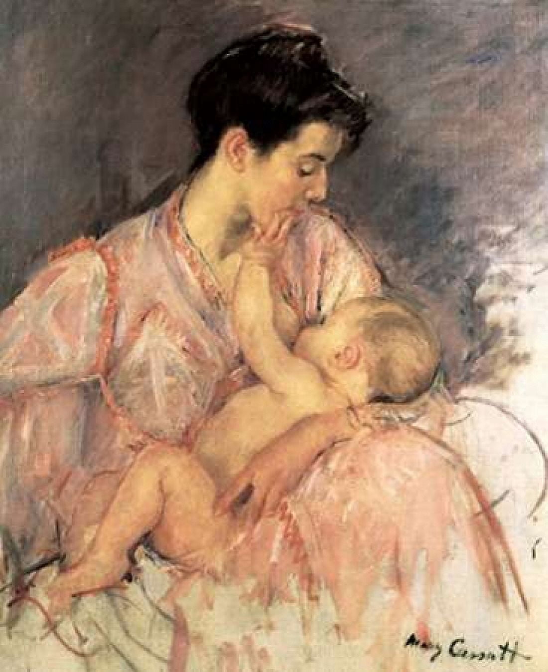 Sketch For Mother Jeanne Nursing Her Baby 1906 Canvas Art - Mary Cassatt (24 x 30)