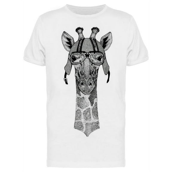 Sketch Giraffe Helmet T-Shirt Men -Image by Shutterstock, Male Medium