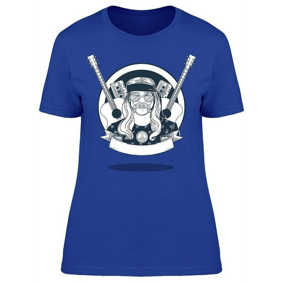 Sketch, Hippie Man T-Shirt Women -Image by Shutterstock, Female Small