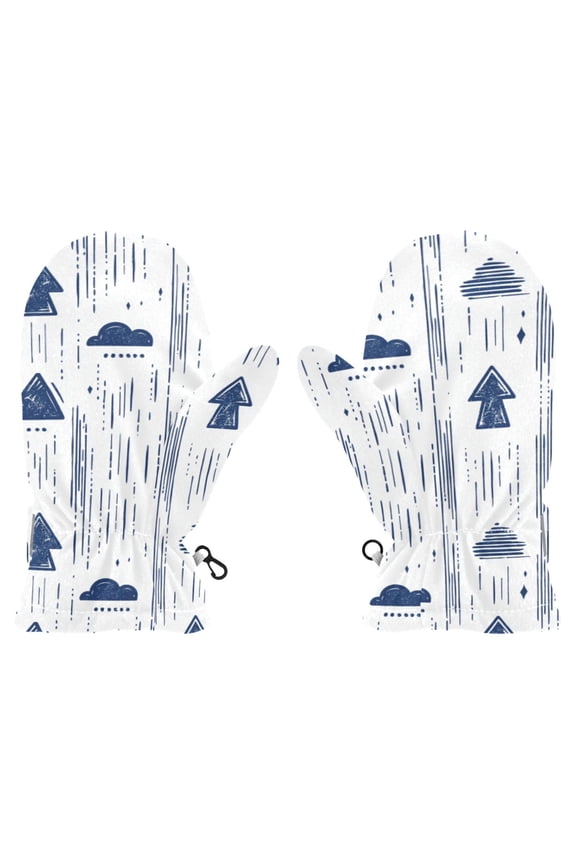Sketch Icon Cold Weather Mittens Cozy Gloves with Adjustable Fit Perfect for Outdoor Fun