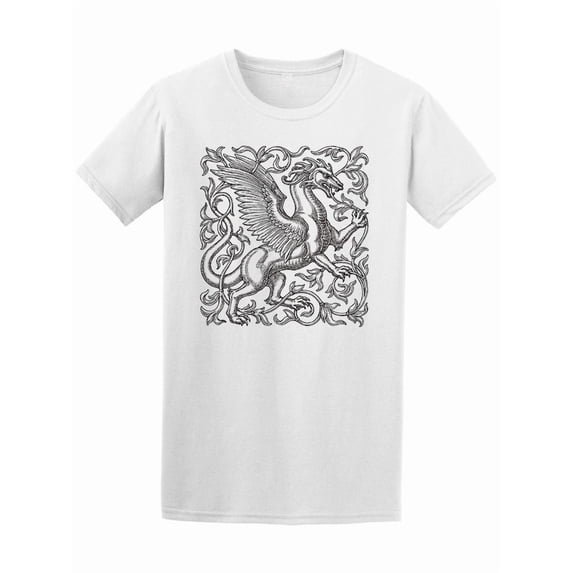 Sketch Medieval Winged Dragon Tee Men's -Image by Shutterstock