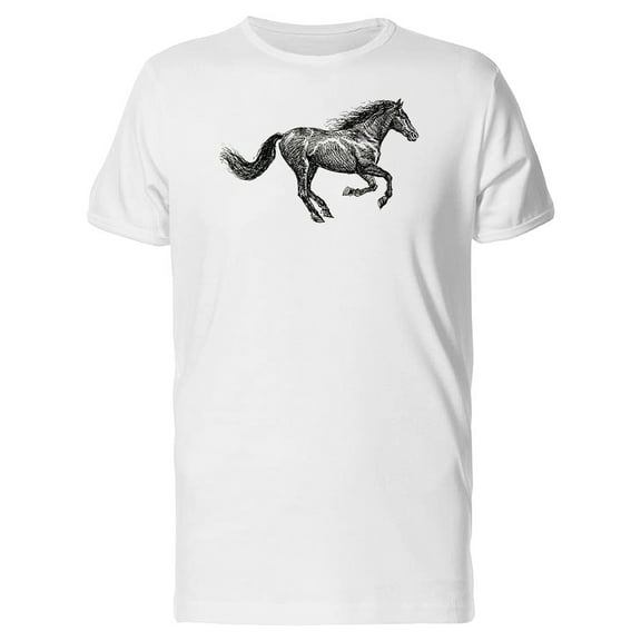Sketch Of A Black Horse Running Tee Men's -Image by Shutterstock