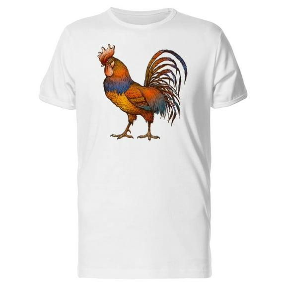 Sketch Of A Colorful Rooster T-Shirt Men -Image by Shutterstock, Male XX-Large