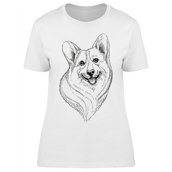 Sketch Of A Corgi T-Shirt Women -Image by Shutterstock, Female 3X-Large